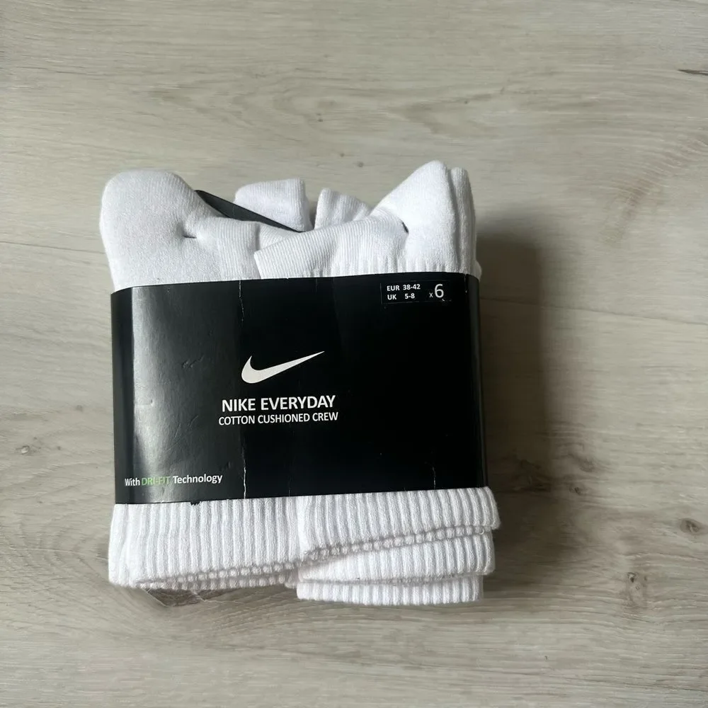 Nike Everyday Plus 6-pk Dri-FIT Cushion Crew Training Socks‎ (M6-8 W6-10) NWT